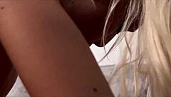 Blonde Gives Blowjob During Car Wash Session