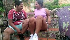 i visited and we got horny in a lesbian outdoor scene