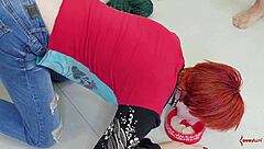 This flogged submissive drinks lube while getting assfucked drunk.