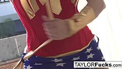Taylor Vixen poses nude as Wonder Woman.