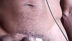 Stroking bbc cum ends up on the floor