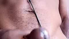 Stroking bbc cum ends up on the floor