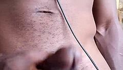 Stroking bbc cum ends up on the floor