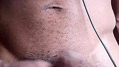 Stroking bbc cum ends up on the floor