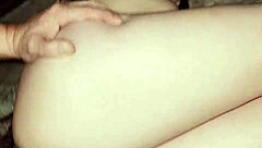 My amateur girlfriend experiments with huge dildo