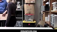 Shoplifter Allie Nicole strips and pleasures police officer