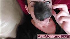 German MILF takes on the Meat Challenge in her dressing room