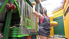 Katy, Beautiful Venezuelan, Sells Fruit And Gets Anal Creampie From Peruvian