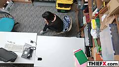 Stiff Case with Teen 18+ Thief Penelope Reed Punished in Garage