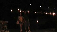 Nadia takes on two cocks in front of a bridge in NYC