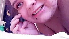 Slut Enjoys Shower After Intense Masturbation, Boobs Wet And Shiny.