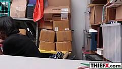 Stiff Case with Teen 18+ Thief Penelope Reed Punished in Garage