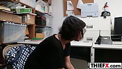 Stiff Case with Teen 18+ Thief Penelope Reed Punished in Garage