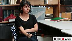 Stiff Case with Teen 18+ Thief Penelope Reed Punished in Garage