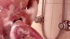 Cumming Hard in the Shower with Big Cock