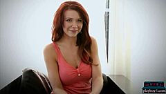 Big fake tits redhead Playboy babes Alyssa Michelle and Leanna Decker undress striptease