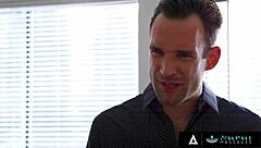 Teen masseuse impressed by client's big girth wants deepthroat handjob and sideways pussy fucking