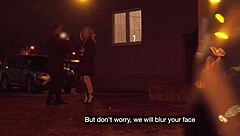 Waitress with natural tits fucked roughly in van