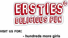 Cute Amelia in glasses and stockings masturbates with dildo