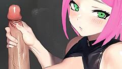 Sakura DELIVERS GREAT HANDJOB in UNCENSORED HENTAI ACTION!