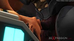 The ultimate 3D porn experience with a cuffed hottie in the lab