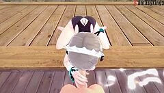 I enjoy Rita's POV in summer costume from Honkai Impact 3 with big tits.