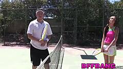 Outdoor Pussy Drilling With Two Adorable And Naughty Teen 18+S In Doggy And Facial