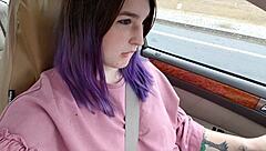 Teen Amateur BBW Masturbates Her Big Tits And Ass In Parked Car