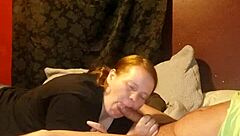 Yo, check this hot milf giving a wild blowjob in the bedroom!