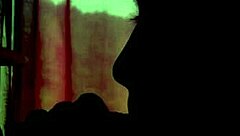 shadowy couple shares an intimate blowjob moment