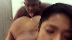 i record myself while amateur couple sucks my hairless ebony pussy in pov!