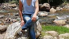 i'm washing clothes in the river