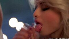 Sultry Blonde Seductress Sucks Cock Boldly