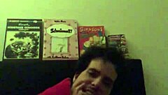 Intense self-pleasure session on the cozy bed