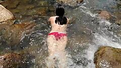 i'm washing clothes in the river