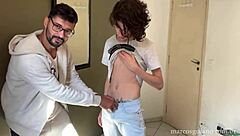 Marcos Goiano deepthroats Mike Almeida's big cock