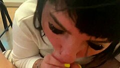 Best blowjob ever from Asian Ava Love's big tits!