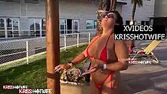 Kriss Hotwife Teasing In Micro Bikini At Pool?