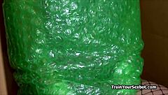 Teen sexbot rides big monster cock with blowjob and lactation.