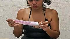 Unboxing My New Fuck Machine for Intense Brunette Wife Masturbation