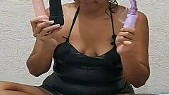 Unboxing My New Fuck Machine for Intense Brunette Wife Masturbation