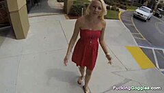 Blonde babe spied picking up guys in public mall