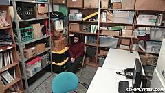 Lp Officer's Massive Cock Roughly Fucks Shoplifter's Tight Pussy In Spread Eagle Position