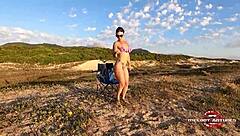 Wow! Smooth Hot Xvideos Star Melody Antunes Caresses Big Tits on Campeche Florianopolis-SC Beach!