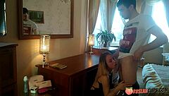 Nerdy Blonde Ria Koks Fucks Stepbro