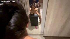 Amateur teen rides to creampie in anal scene