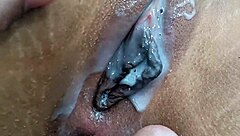 Closeup desi pussy gets quick fuck and creampie