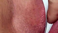 hiden behind her gorgeous cameltoe i found her tiny 18+ clit i play with till she cums