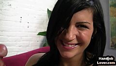 Pierced and Inked Babe Jerks BF's Cock in Hot POV Handjob