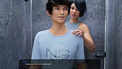 Stepsister gives secret handjob to stepbrother in room, leading to cum in Milfy City anime